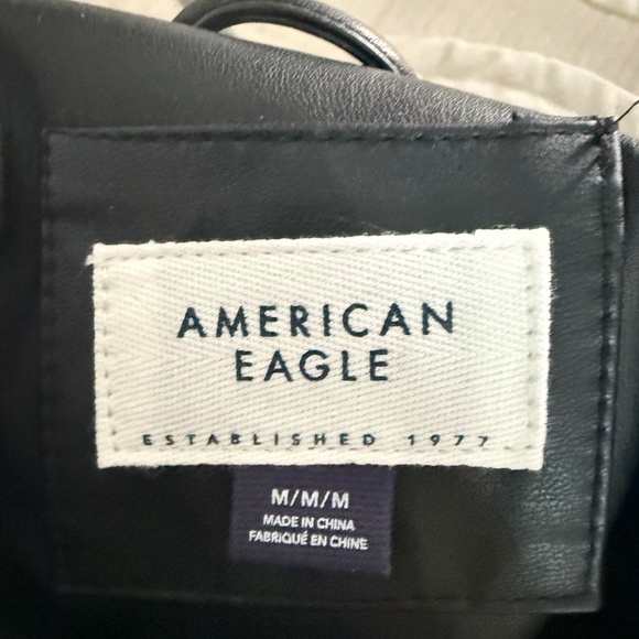 American Eagle | Size M | Oversized Vegan Leather Shacket – Black - Picture 8 of 9